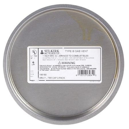 Selkirk Selkirk 6 in. X 6 in. X 6 in. Aluminum/Galvanized Steel Vent Tee Cap 186180